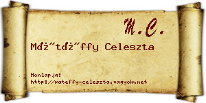 Mátéffy Celeszta névjegykártya